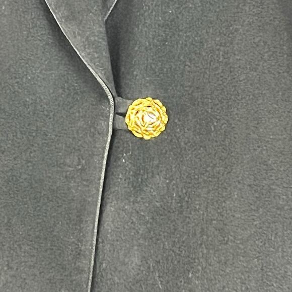 L. Magnin Coat Women's Large Black Double Breasted 100% Cashmere Golded Button - Picture 3 of 9